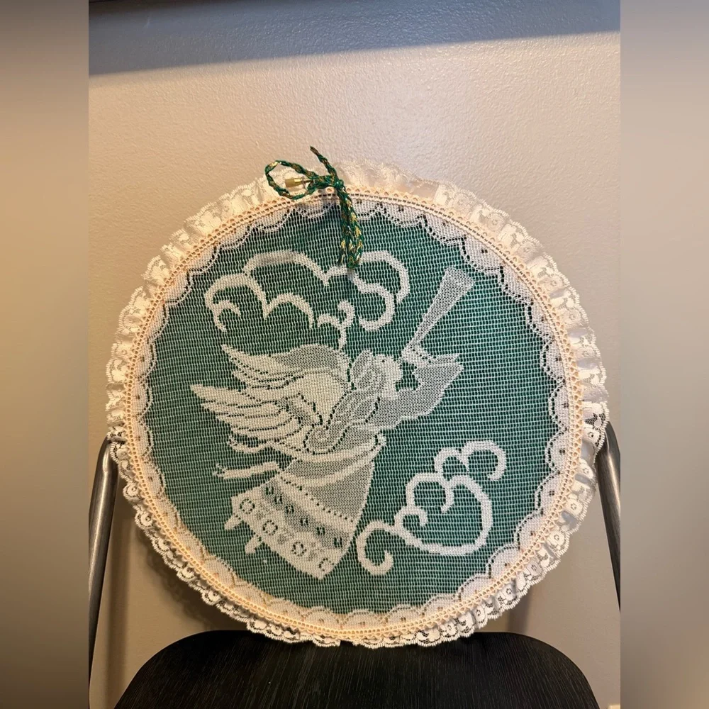 Angel Art Print with Lace Trim - Picture 2 of 6